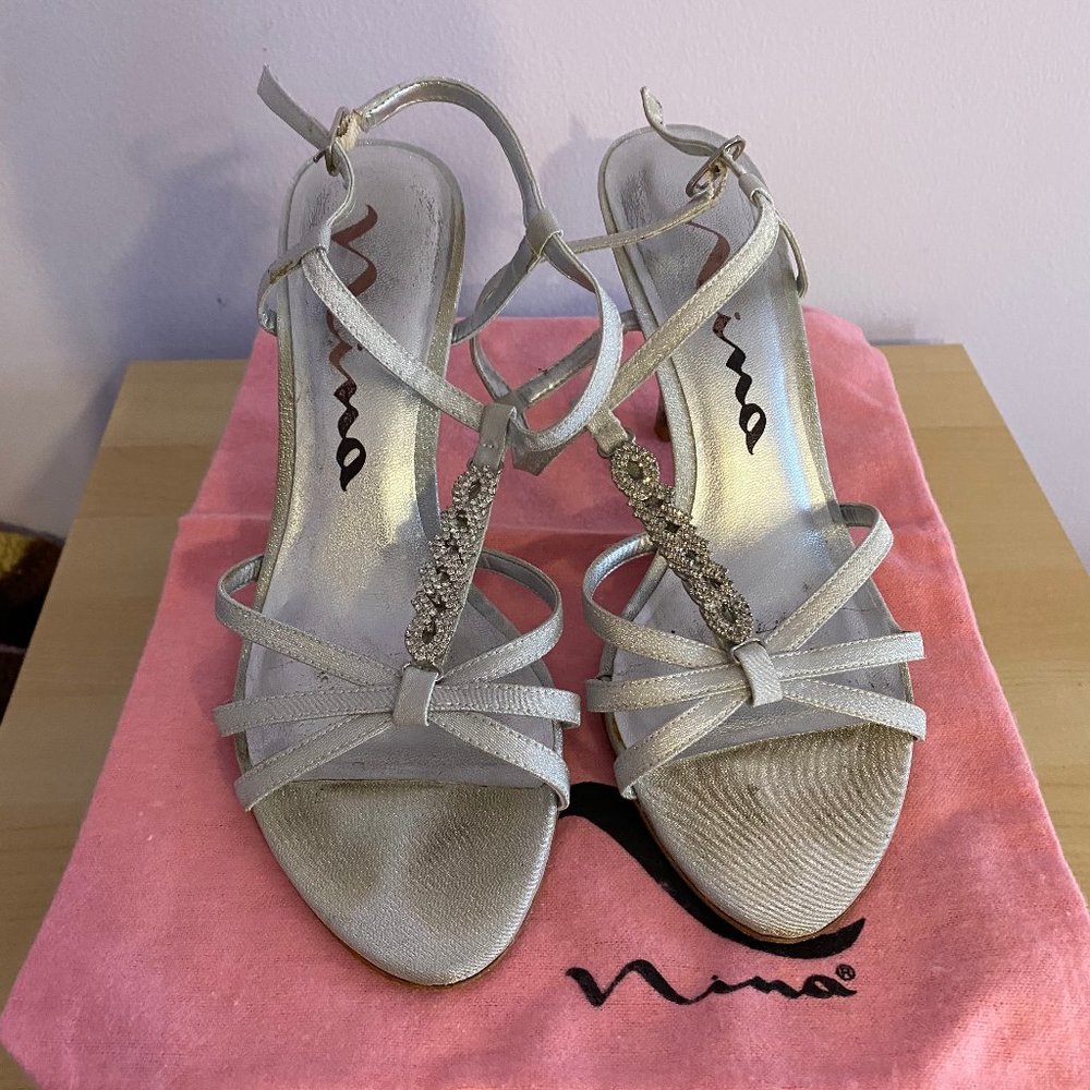 Nina Silver Heels Size 8